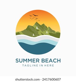 Summer holiday vector logo template
