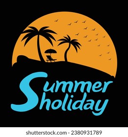 Summer Holiday Vector T Shirt Design
