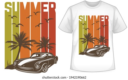 Summer holiday vector t-shirt design