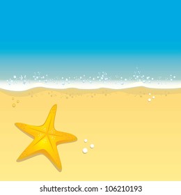 summer holiday web and print template - tropical beach.