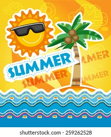 Summer holiday web and print template - tropical island