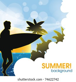 summer holiday web and print template - tropical island