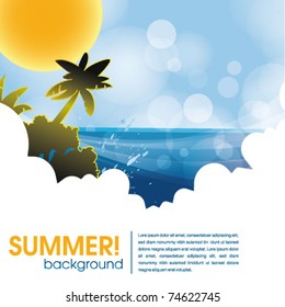 summer holiday web and print template - tropical island