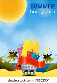 web de vacaciones de verano y plantilla de impresión - isla tropical