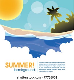 summer holiday web and print template - tropical island