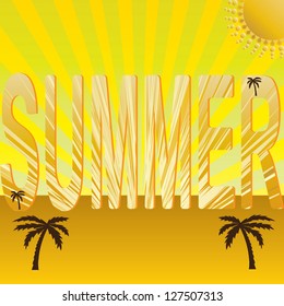 Summer holiday whit palm trees.vector