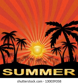 Summer holiday whit palm trees.vector