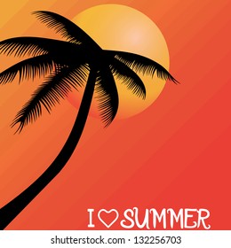 Summer holiday whit palm trees.vector