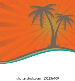 Summer holiday whit palm trees.vector