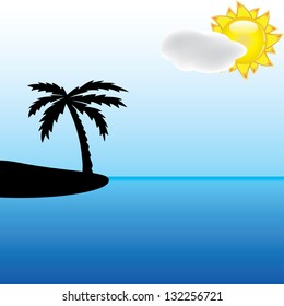 Summer holiday whit palm trees.vector