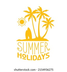 summer holiday in yellow vector illustration