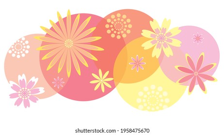 Summer holidays background, abstract floral pattern, flat design, vector illustration.