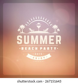 Summer holidays background. Beautiful blurred glowing bokeh light and typography message vector design. 