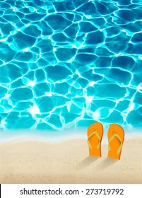 Summer holidays background with beautiful sea water. Vector.