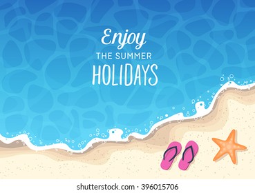 Summer holidays background - sun, sea, travel, relaxation, fun.