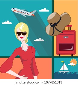 Summer holidays background. Vector illustration.