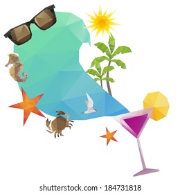 Summer holidays background, vector illustration