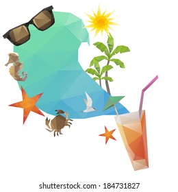 Summer holidays background, vector illustration