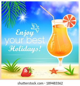 Summer holidays background. Vector illustration.