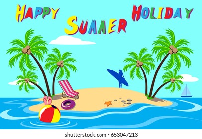 Summer holidays background. Vector illustration.