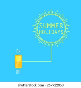 Summer holidays background with Wall Switch on, on position