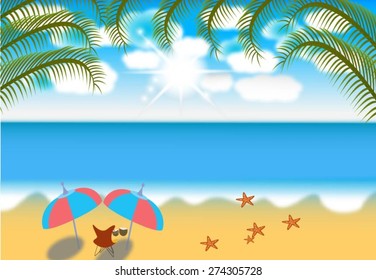 Summer holidays beach background poster