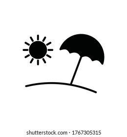 summer holidays beach icon vector sign symbol