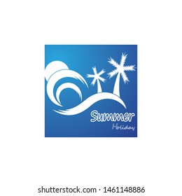 Summer holidays beach logo template vector illustration