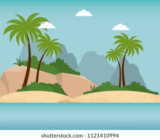 summer holidays beach scene
