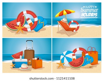 summer holidays beach scene