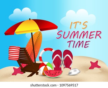 Summer Holidays in Beach Seashore Design.