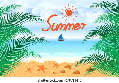 Summer holidays. beach seashore. Vector background