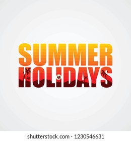 summer holidays beach sign symbol vector art