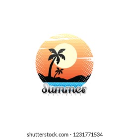 summer holidays beach sign symbol vector art