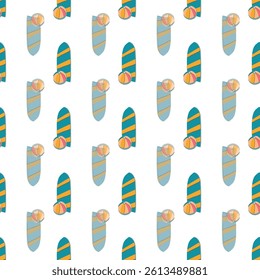 Summer Holidays Beach Vacation Sport Vector Seamless Pattern