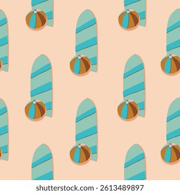 Summer Holidays Beach Vacation Sport Vector Seamless Pattern