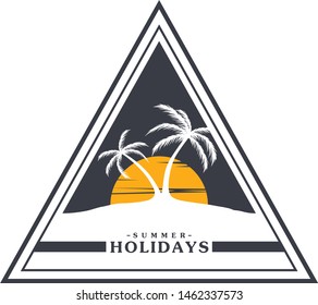 summer holidays beach vacation tropic island trip sticker badge label