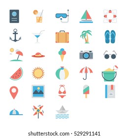 Summer and Holidays Colored Vector Icons 1