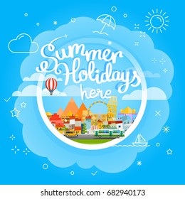 Summer holidays concept. Vacation travelling illustration