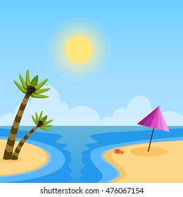 Summer holidays day flat background