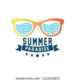 Summer holidays design elements. Retro and vintage templates. Labels, Badges,emblem,vector illustration