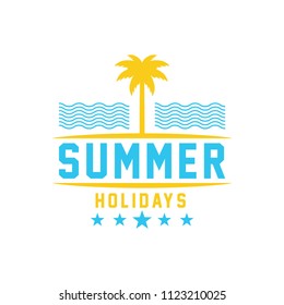 Summer holidays design elements. Retro and vintage templates. Labels, Badges,emblem,vector illustration