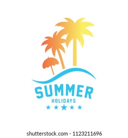 Summer holidays design elements. Retro and vintage templates. Labels, Badges,emblem,vector illustration