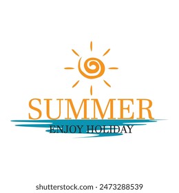 Elementos de diseño de vacaciones de verano. Plantillas retro y vintage. Etiquetas, insignias, emblema, Ilustración vectorial