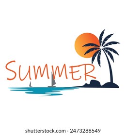 Summer holidays design elements. Retro and vintage templates. Labels, Badges,emblem,vector illustration