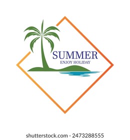 Elementos de diseño de vacaciones de verano. Plantillas retro y vintage. Etiquetas, insignias, emblema, Ilustración vectorial