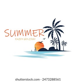 Summer holidays design elements. Retro and vintage templates. Labels, Badges,emblem,vector illustration