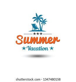 Summer holidays design elements set. Retro and vintage templates. Labels, Badges,emblem,vector illustration