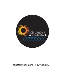 Summer holidays design elements set. Retro and vintage templates. Labels, Badges,emblem,vector illustration
