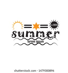 Summer holidays design elements set. Retro and vintage templates. Labels, Badges,emblem,vector illustration
